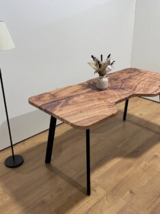 Стол письменный с вырезом дизайнерский лофт THETABLE 120х80 1.18/4.1