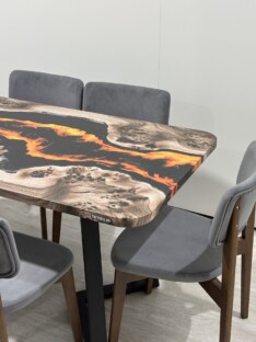 Стол кухонный обеденный прямоугольный дизайнерский лофт THETABLE RU 200х90 4.15/1.1