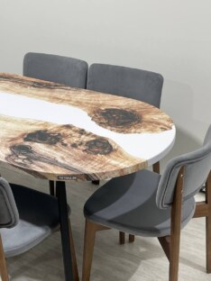 Стол кухонный обеденный овальный дизайнерский лофт THETABLE RU 160х80 3.22/4.1