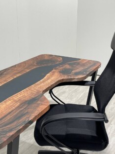 Стол компьютерный с вырезом дизайнерский лофт THETABLE RU 160х70 3.26/2.1