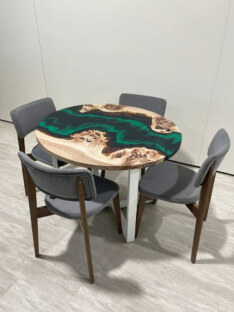 Стол кухонный обеденный круглый дизайнерский лофт THETABLE RU 90х32 4.16/3.2