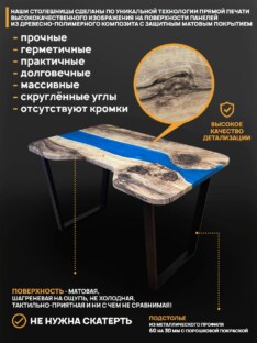 Стол компьютерный с вырезом дизайнерский лофт THETABLE 140х80 3.20/2.1