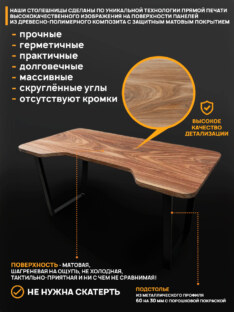 Стол компьютерный с вырезом дизайнерский лофт THETABLE RU 200х90 8.13/2.1 Стол компьютерный с вырезом дизайнерский лофт THETABLE RU 200х90 8.13/2.1