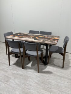 Стол кухонный обеденный прямоугольный дизайнерский лофт THETABLE RU 140х80 4.15/3.1