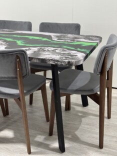 Стол кухонный обеденный прямоугольный дизайнерский лофт THETABLE RU 140х80 4.19/4.1