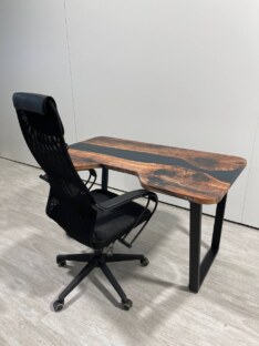 Стол компьютерный с вырезом дизайнерский лофт THETABLE 140х80 3.26/2.1