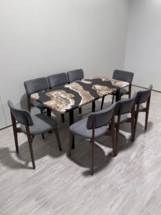 Стол кухонный обеденный прямоугольный дизайнерский лофт THETABLE RU 120х80 2.71/11.1