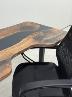 Стол компьютерный с подъемным механизмом и вырезом дизайнерский лофт THETABLE RU 160х70 3.26/14.1