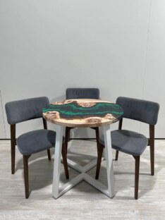 Стол кухонный обеденный круглый дизайнерский лофт THETABLE RU 120х32 4.16/1.2