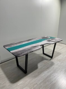 Стол компьютерный с вырезом дизайнерский лофт THETABLE RU 200х90 3.43/2.1