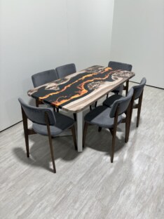 Стол кухонный обеденный прямоугольный дизайнерский лофт THETABLE RU 140х80 4.15/3.2