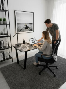 Стол компьютерный прямоугольный дизайнерский лофт THETABLE 160х80 2.72/2.1