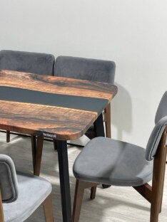 Стол кухонный обеденный прямоугольный дизайнерский лофт THETABLE RU 120х80 3.26/4.1
