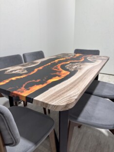 Стол кухонный обеденный прямоугольный дизайнерский лофт THETABLE RU 140х80 4.15/3.1