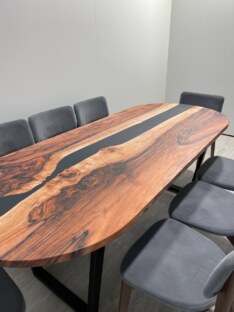 Стол кухонный обеденный овальный дизайнерский лофт THETABLE RU 220х90 5.8/2.1