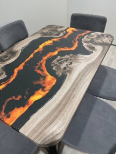 Стол кухонный обеденный прямоугольный дизайнерский лофт THETABLE RU 120х80 4.15/1.1