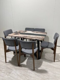 Стол кухонный обеденный прямоугольный дизайнерский лофт THETABLE RU 120х80 3.30/1.1