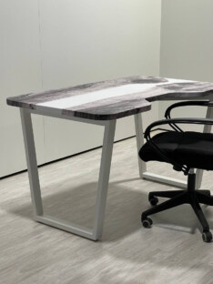 Стол компьютерный с вырезом дизайнерский лофт THETABLE 140х80 3.23/2.2