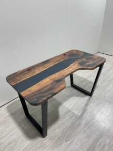 Стол компьютерный с вырезом дизайнерский лофт THETABLE RU 140х70 3.26/2.1