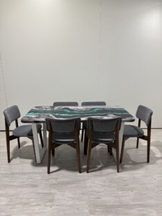 Стол кухонный обеденный прямоугольный дизайнерский лофт THETABLE RU 140х80 4.18/2.2
