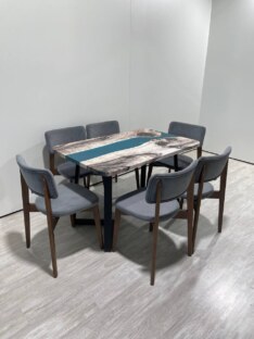 Стол кухонный обеденный прямоугольный дизайнерский лофт THETABLE RU 220х90 3.29/1.1