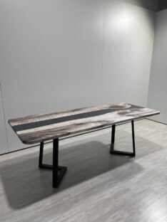 Стол кухонный обеденный прямоугольный дизайнерский лофт THETABLE RU 220х90 3.30/1.1