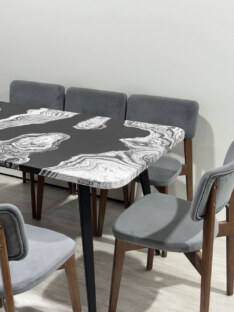 Стол кухонный обеденный прямоугольный дизайнерский лофт THETABLE RU 140х80 2.72/6.1