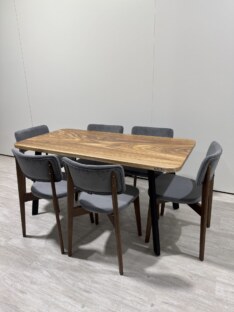 Стол кухонный обеденный прямоугольный дизайнерский лофт THETABLE RU 120х80 8.14/4.1