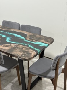 Стол кухонный обеденный прямоугольный дизайнерский лофт THETABLE RU 140х80 4.9/2.1