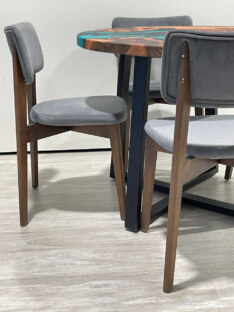 Стол кухонный обеденный круглый дизайнерский лофт THETABLE RU 100х32 4.5/1.1