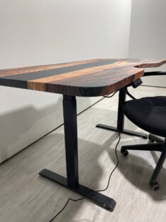 Стол письменный с подъемным механизмом и вырезом дизайнерский лофт THETABLE RU 180х80 3.8/14.1 Стол письменный с подъемным механизмом и вырезом дизайнерский лофт THETABLE RU 180х80 3.8/14.1