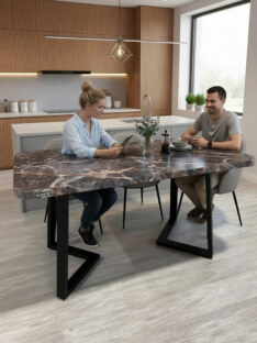 Стол кухонный обеденный прямоугольный дизайнерский лофт THETABLE RU 220х90 2.26/1.1