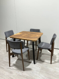 Стол кухонный обеденный квадратный дизайнерский лофт THETABLE 120х120 9.2/4.1