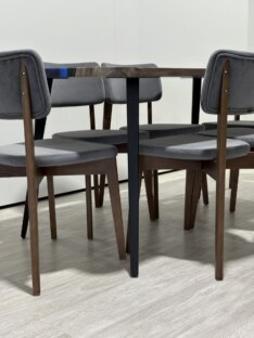 Стол кухонный обеденный прямоугольный дизайнерский лофт THETABLE RU 140х80 4.8/6.1