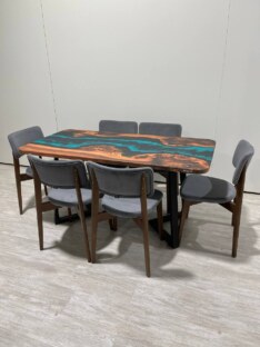 Стол кухонный обеденный прямоугольный дизайнерский лофт THETABLE RU 150х80 4.5/1.1