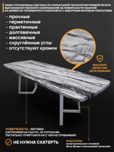 Стол кухонный обеденный евро дизайнерский лофт THETABLE RU 250х100 6.5/1.2 Стол кухонный обеденный евро дизайнерский лофт THETABLE RU 250х100 6.5/1.2
