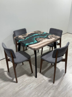 Стол кухонный обеденный квадратный дизайнерский лофт THETABLE RU 80х80 4.13/4.1