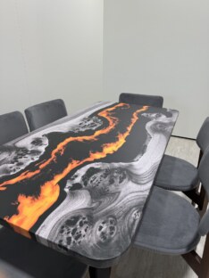 Стол кухонный обеденный прямоугольный дизайнерский лофт THETABLE RU 200х90 4.20/1.1