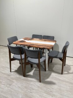 Стол кухонный обеденный прямоугольный дизайнерский лофт THETABLE RU 120х80 3.11/1.2