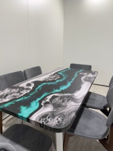 Стол кухонный обеденный прямоугольный дизайнерский лофт THETABLE RU 120х80 4.18/1.2