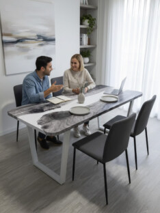 Стол кухонный обеденный прямоугольный дизайнерский лофт THETABLE RU 180х80 3.23/2.2