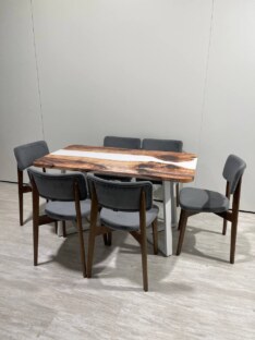 Стол кухонный обеденный прямоугольный дизайнерский лофт THETABLE RU 140х80 3.11/1.2