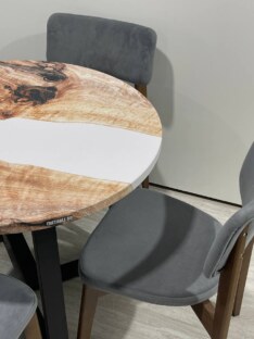 Стол кухонный обеденный круглый дизайнерский лофт THETABLE RU 100х32 3.18/1.1