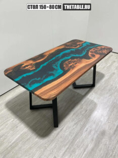 Стол кухонный обеденный прямоугольный дизайнерский лофт THETABLE RU 150х80 4.5/1.1