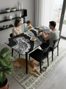 Стол кухонный обеденный прямоугольный дизайнерский лофт THETABLE RU 140х80 2.72/6.1