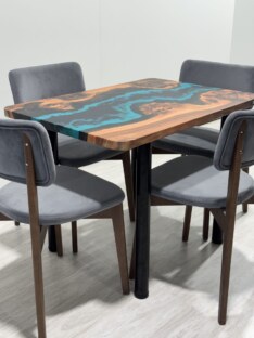 Стол кухонный обеденный прямоугольный дизайнерский лофт THETABLE 102х69 4.5/11.1