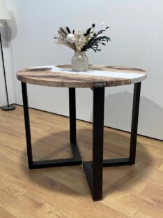 Стол кухонный обеденный круглый дизайнерский лофт THETABLE RU 80х32 3.22/3.1