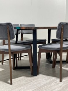 Стол кухонный обеденный прямоугольный дизайнерский лофт THETABLE RU 140х80 4.5/1.1