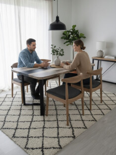 Стол кухонный обеденный прямоугольный дизайнерский лофт THETABLE RU 180х80 3.30/3.1