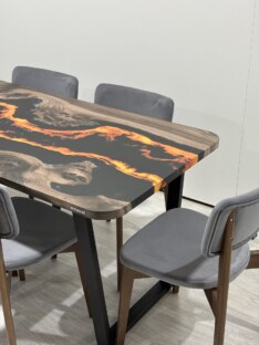 Стол кухонный обеденный прямоугольный дизайнерский лофт THETABLE RU 200х90 4.11/2.1